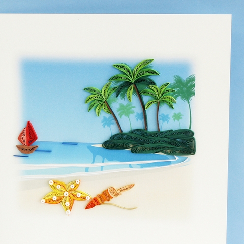 Beach Quilling Greeting Card