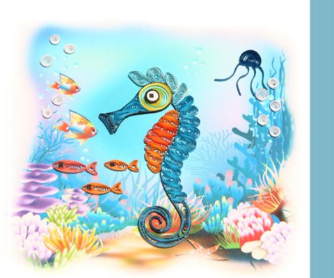 Hippocampus Quilling Greeting Card