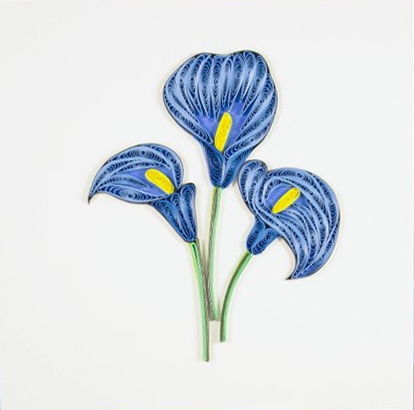 Blue Rum Flowers Quilling Card