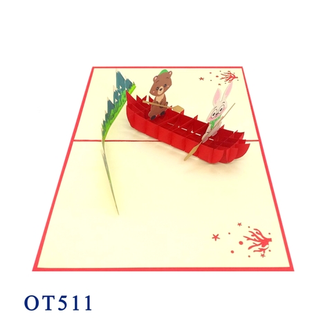 Rabbit And Bear Pop Up Card