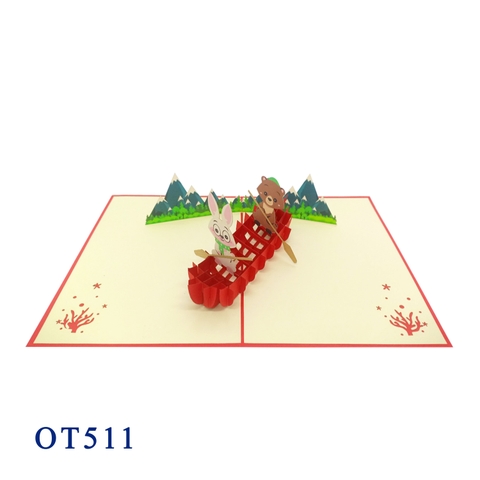 Rabbit And Bear Pop Up Card