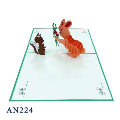 Rabbit & Squirrel Pop Up Card