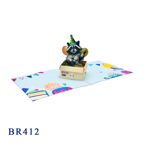 Raccoon Birthday Pop-up Card