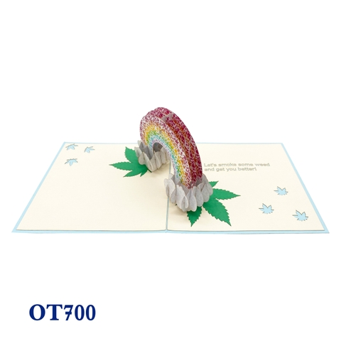 Rainbow Cannabis Pop Up Card