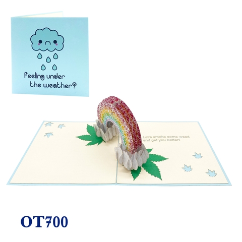 Rainbow Cannabis Pop Up Card