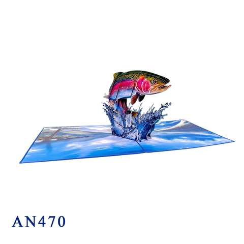 Rainbow Trout Pop-Up Card