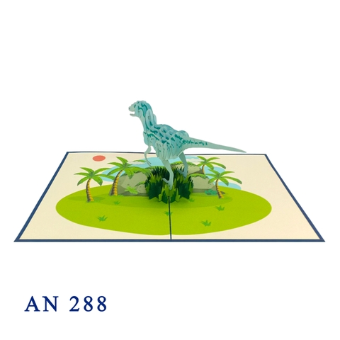 Raptor Dinosaur 3D Pop Up Card