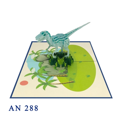Raptor Dinosaur 3D Pop Up Card
