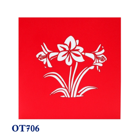 Red Amaryllis Pop Up Card