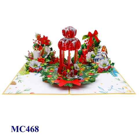 Red Lantern Christmas Pop-Up Card