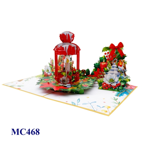 Red Lantern Christmas Pop-Up Card