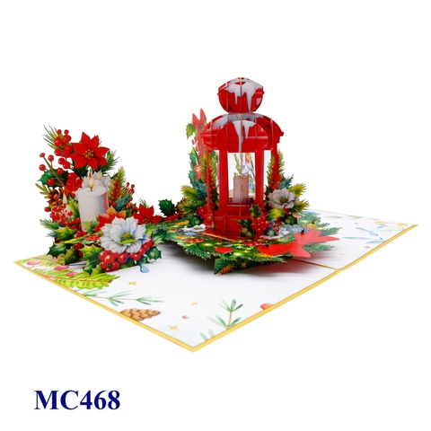 Red Lantern Christmas Pop-Up Card