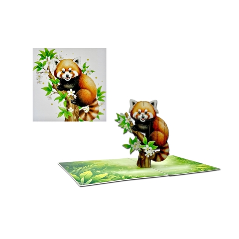 Red Panda Pop-up Card