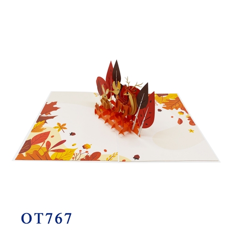 Reindeer Fall Autumn Pop Up Card