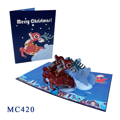 Reindeers Christmas Pop Up Card