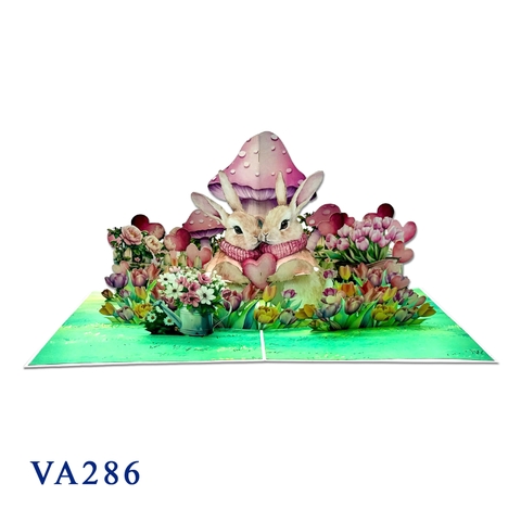 Romantic Pop-up Card with Lovely Rabbits