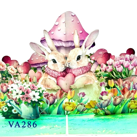 Romantic Pop-up Card with Lovely Rabbits