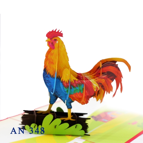 Rooster 2 Pop Up Card