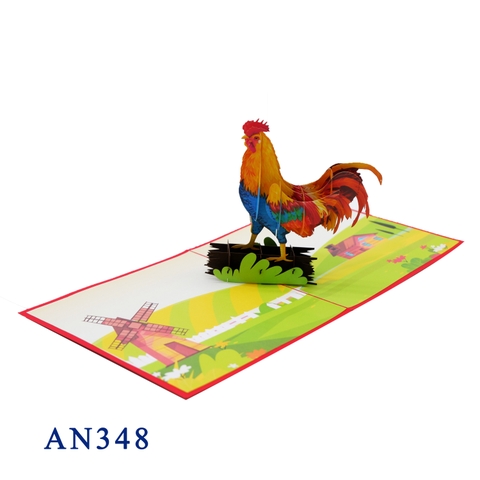 Rooster 2 Pop Up Card