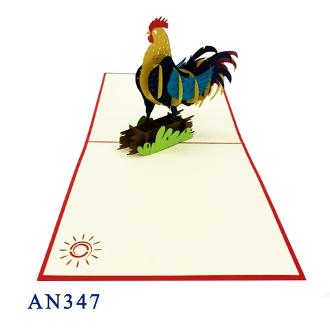 Rooster 1 Pop Up Card