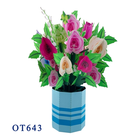 Rose Bouquet Pop Up Card