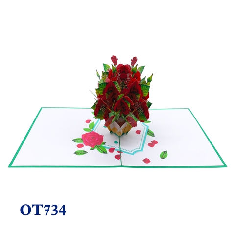 Roses Pot Pop Up Card