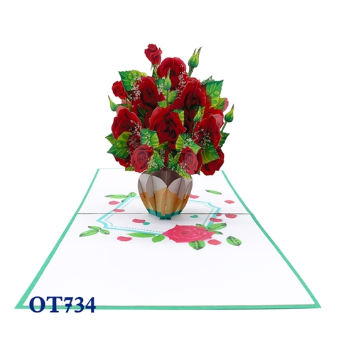 Roses Pot Pop Up Card