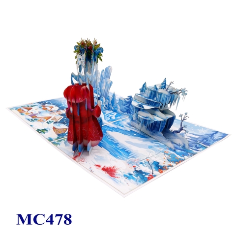 Santa Claus Harp Christmas Pop-Up Card