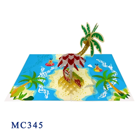 Santa Claus On Holiday Christmas Pop Up Card