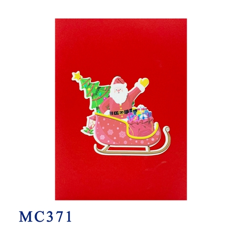 Santa Claus Sleigh 3D Pop Up Greeting Card