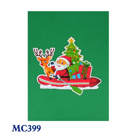Santa Clause On The Boat Pop Up Card