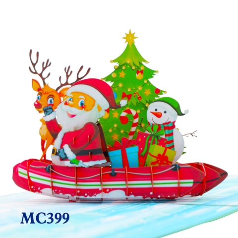 Santa Clause On The Boat Pop Up Card