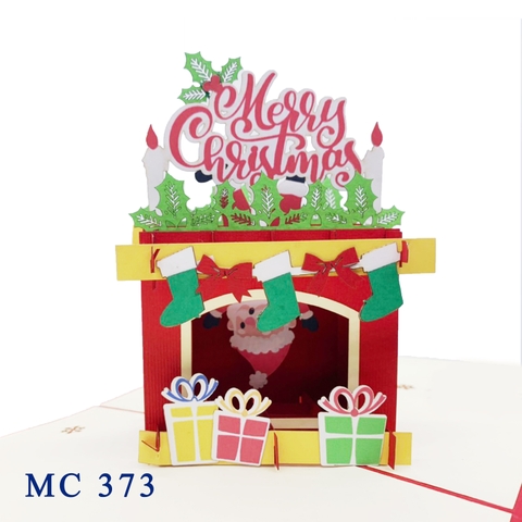 Santa In Chimney Pop Up Card
