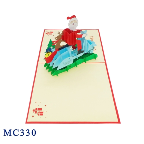 Christmas Santa Motorbike Pop Up Card