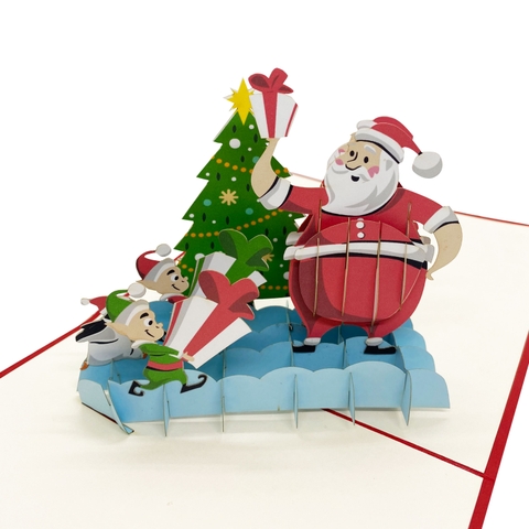 Santa Claus & Elves Pop Up Card