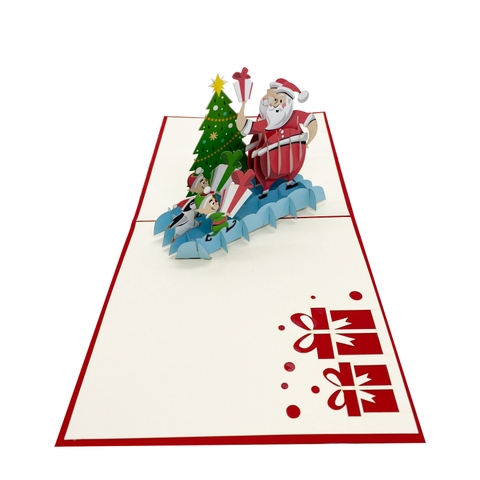Santa Claus & Elves Pop Up Card