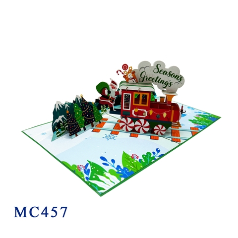 Season's Greetings Train Pop Up Card