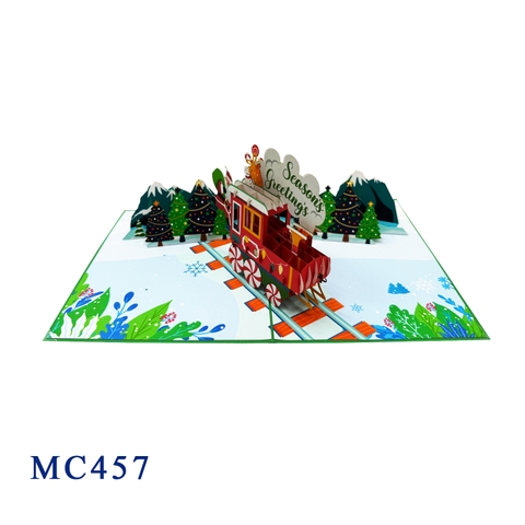 Season's Greetings Train Pop Up Card