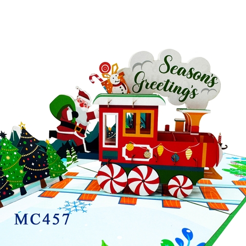 Season's Greetings Train Pop Up Card