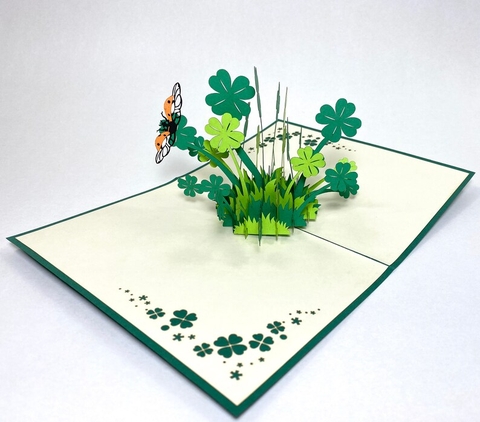 Shamrock pop up 3d card