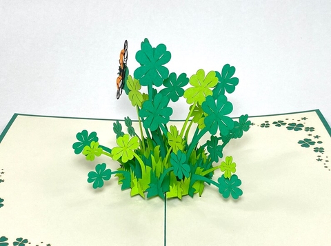 Shamrock pop up 3d card