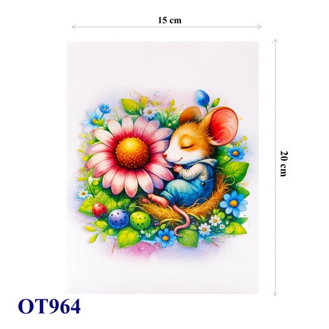 Sleeping Mouse in Spring Garden – Pop-Up Card