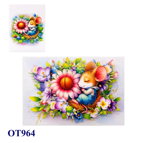 Sleeping Mouse in Spring Garden – Pop-Up Card