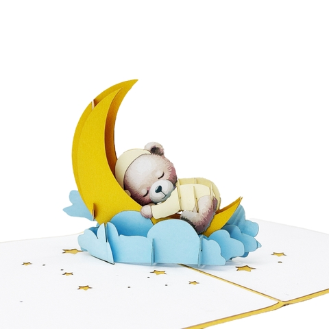 Sleeping Teddy Bear Pop-Up Card