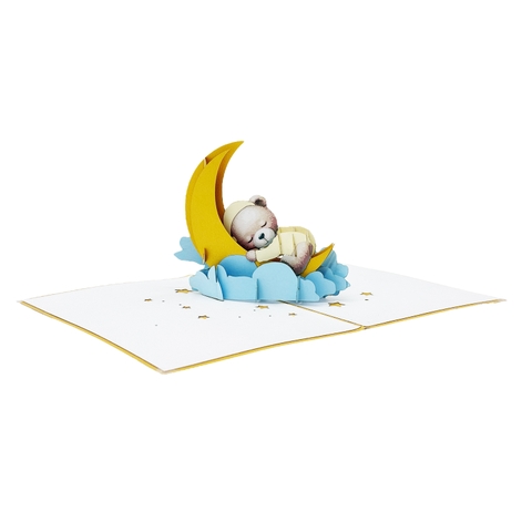 Sleeping Teddy Bear Pop-Up Card