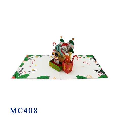 Sloth Christmas Pop Up Card