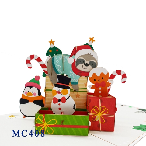 Sloth Christmas Pop Up Card