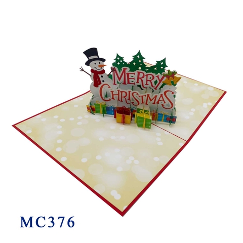 Snowman And Noel Gifts Pop Up Card