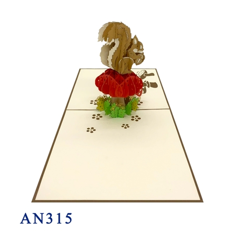 Squirrel & Mushroom Pop Up Card