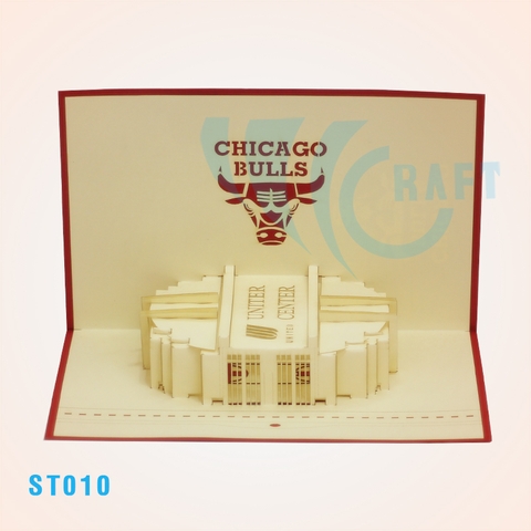 Chicago Bulls Stadium Pop Up Card